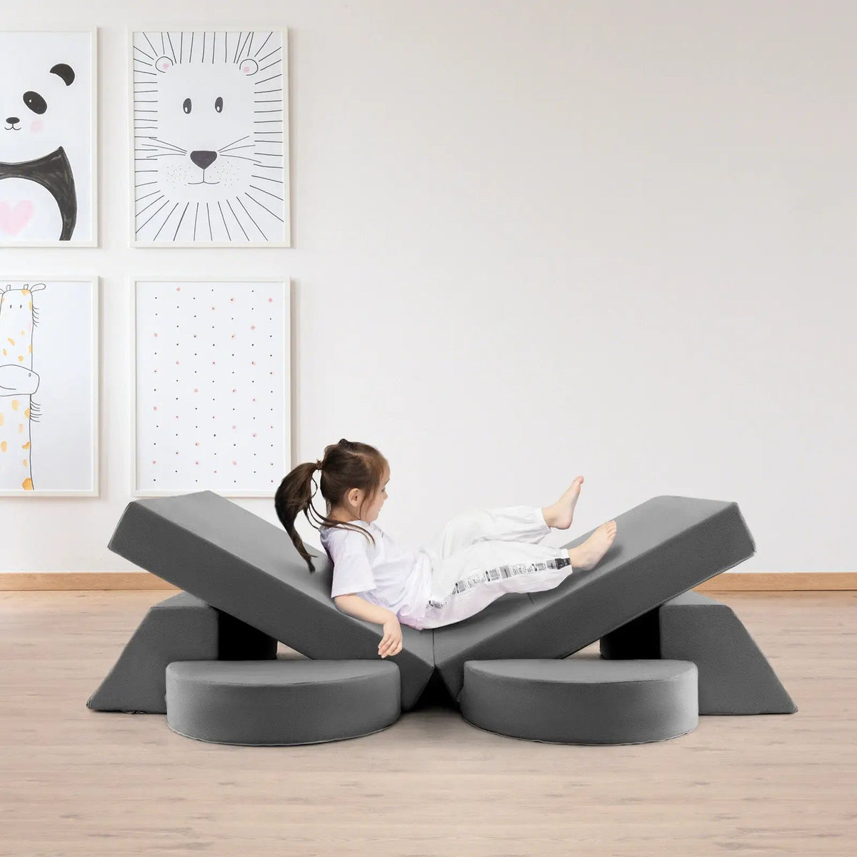 8 Pieces Kids Modular Play Sofa with Detachable Cover for Playroom and Bedroom, photo 5 of 9