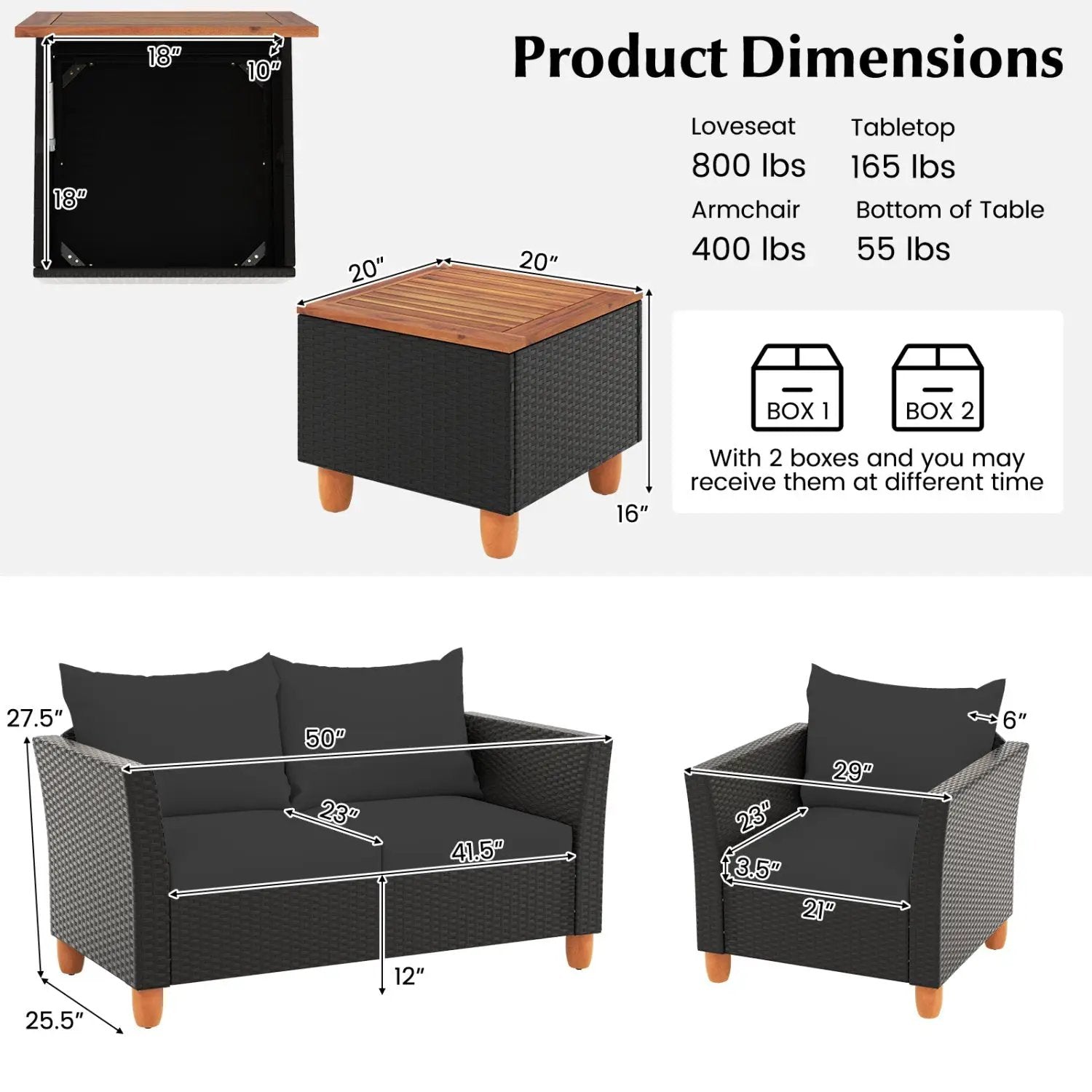 8-Piece Outdoor Conversation Set with Storage Coffee Table by DirectDeals