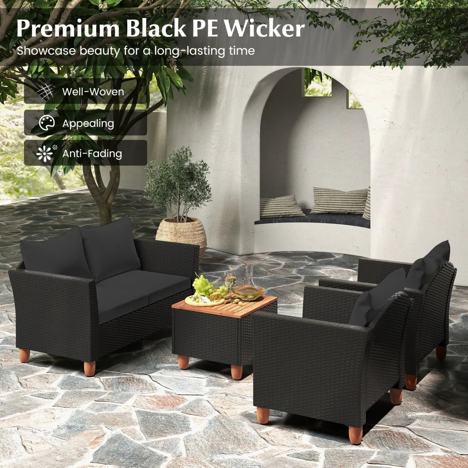 8-Piece Outdoor Conversation Set with Storage Coffee Table by DirectDeals