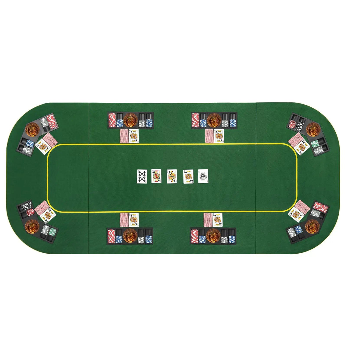79 x 36 Inch 8-Player Foldable Poker Table Top with Carry Bag and Cup Holders, photo 3 of 8