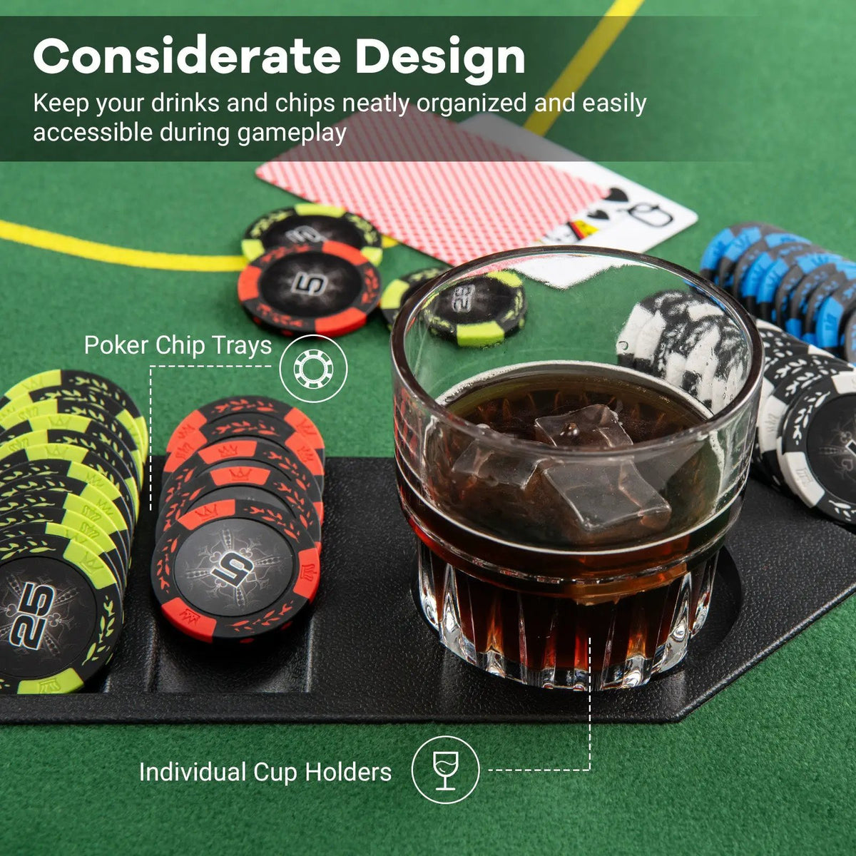 79 x 36 Inch 8-Player Foldable Poker Table Top with Carry Bag and Cup Holders, photo 6 of 8