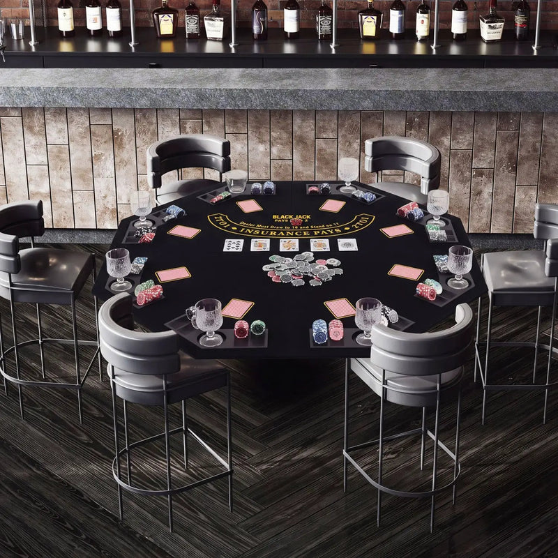 8-Player Foldable Poker Table Top with Cup Holders by DirectDeals
