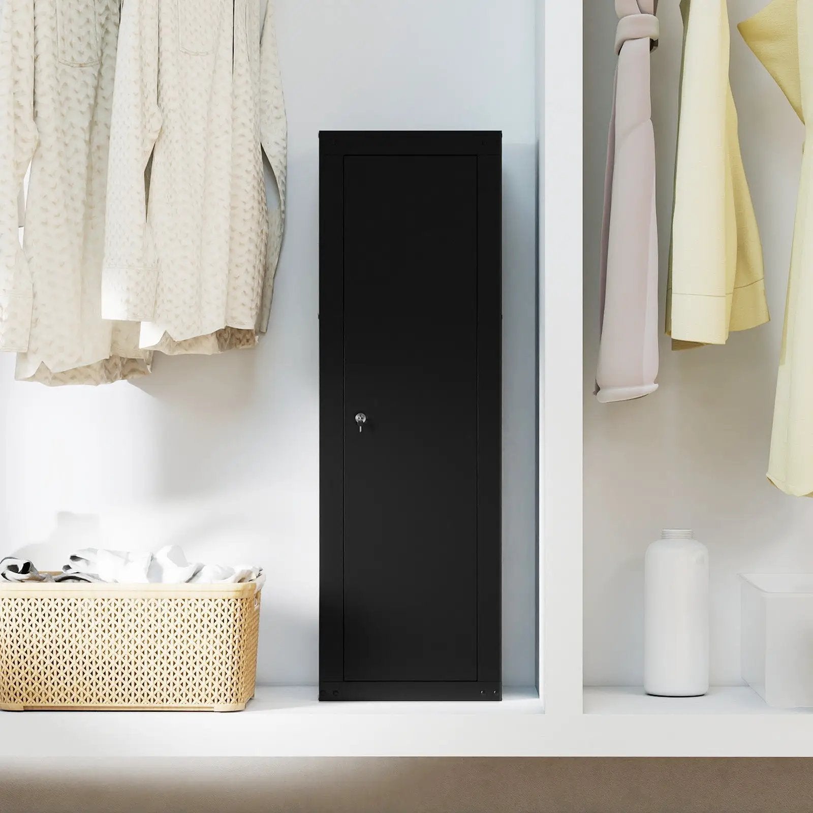 8 Rifle Safe Large Gun Cabinet with Storage Shelf-Black by DirectDeals