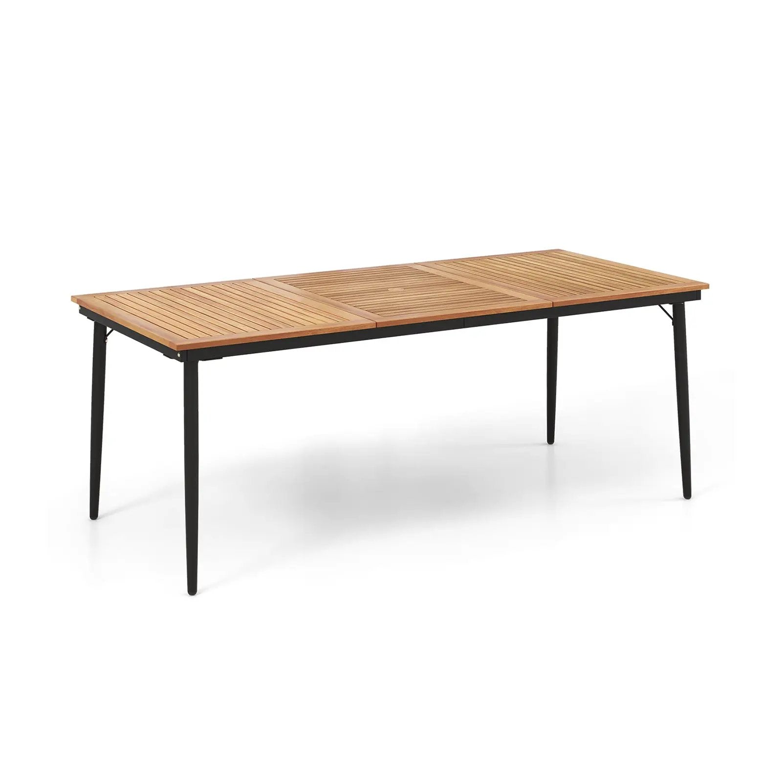 79 Inch Acacia Wood Outdoor Dining Table for 8 with 1.9 Inch Umbrella Hole by DirectDeals