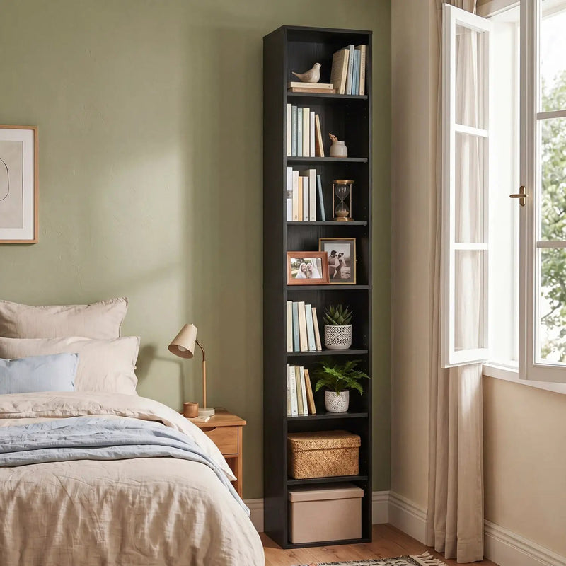 8-Tier Narrow Bookshelf with Adjustable Shelves by DirectDeals