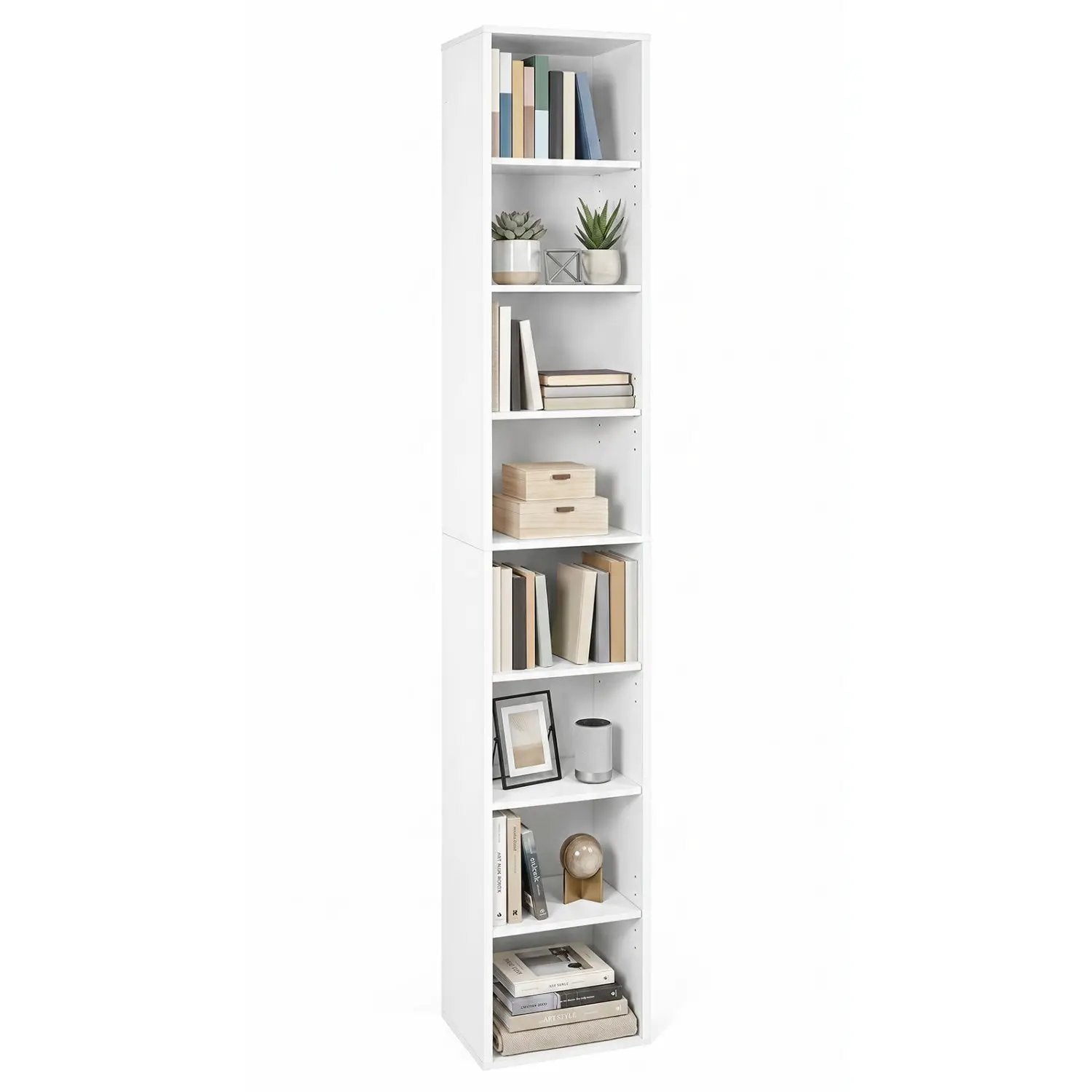 8-Tier Narrow Bookshelf with Adjustable Shelves by DirectDeals