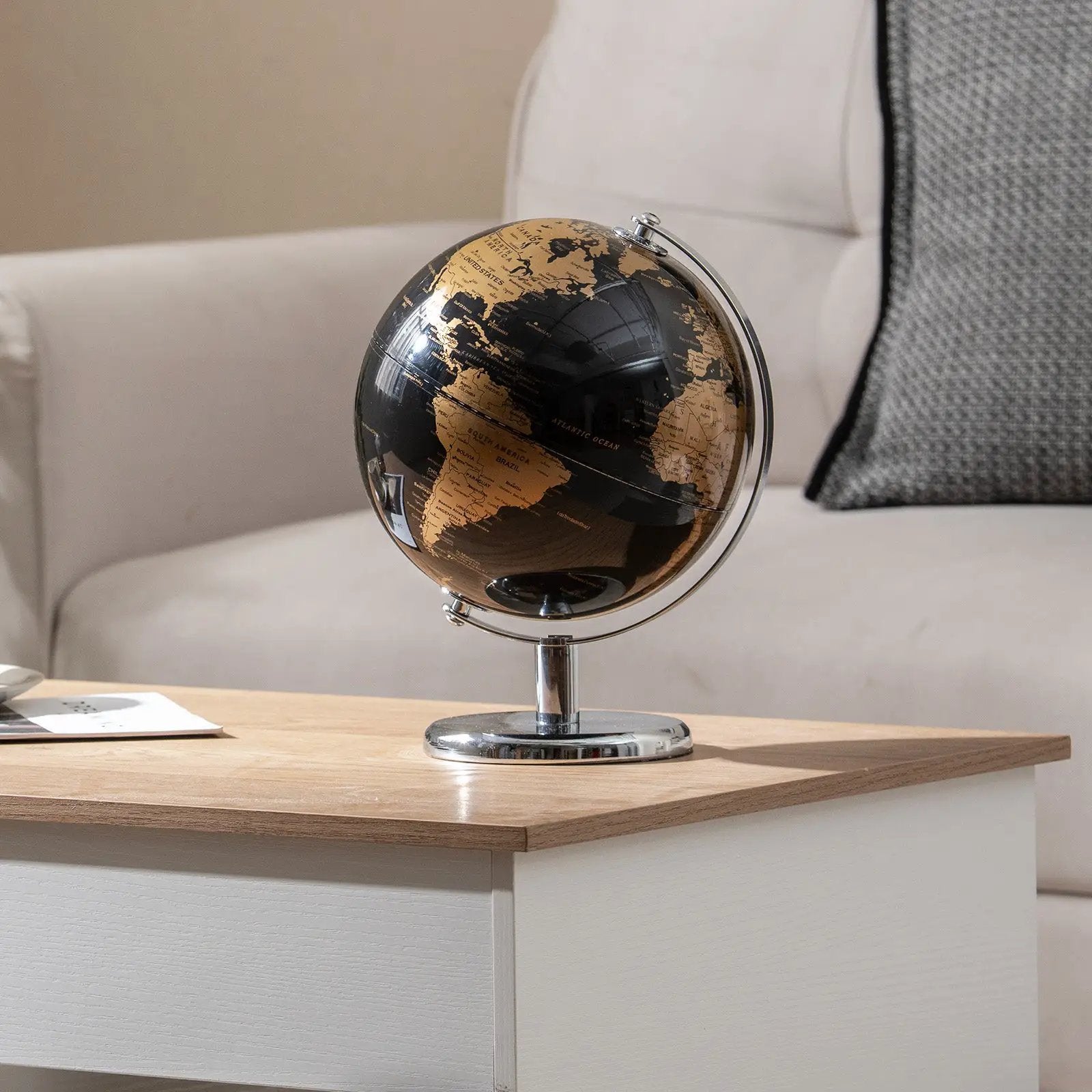8" World Globe Modern Decorative Tabletop Earth Globe by DirectDeals