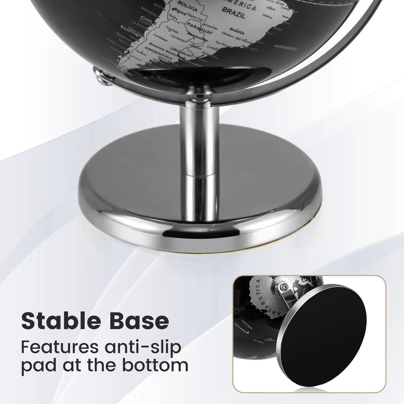 8" World Globe Modern Decorative Tabletop Earth Globe by DirectDeals