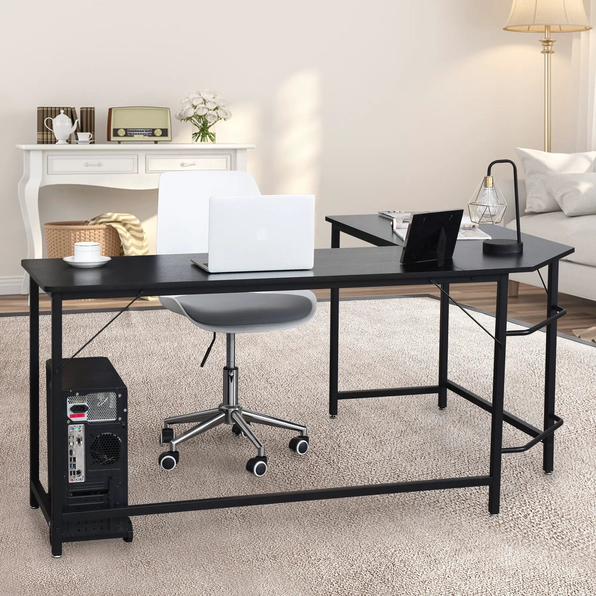 L Shaped Desk Corner Computer Desk PC Laptop Gaming Table Workstation by DirectDeals