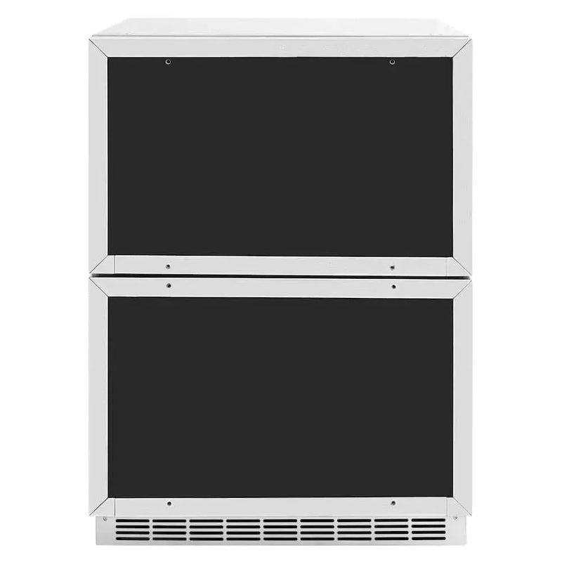 ZLINE 24" Touchstone 168 Can Outdoor-Rated Dual Refrigerator Drawer, Panel Ready Champagne Bronze, RDSPOZ-24-CB by Farmhouse Kitchen and Bath