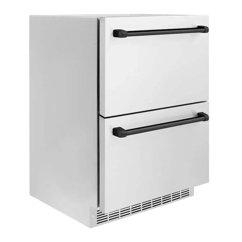 ZLINE 24" Touchstone 168 Can Outdoor-Rated Dual Refrigerator Drawer, Matte Black, RDSOZ-ST-24-MB by Farmhouse Kitchen and Bath