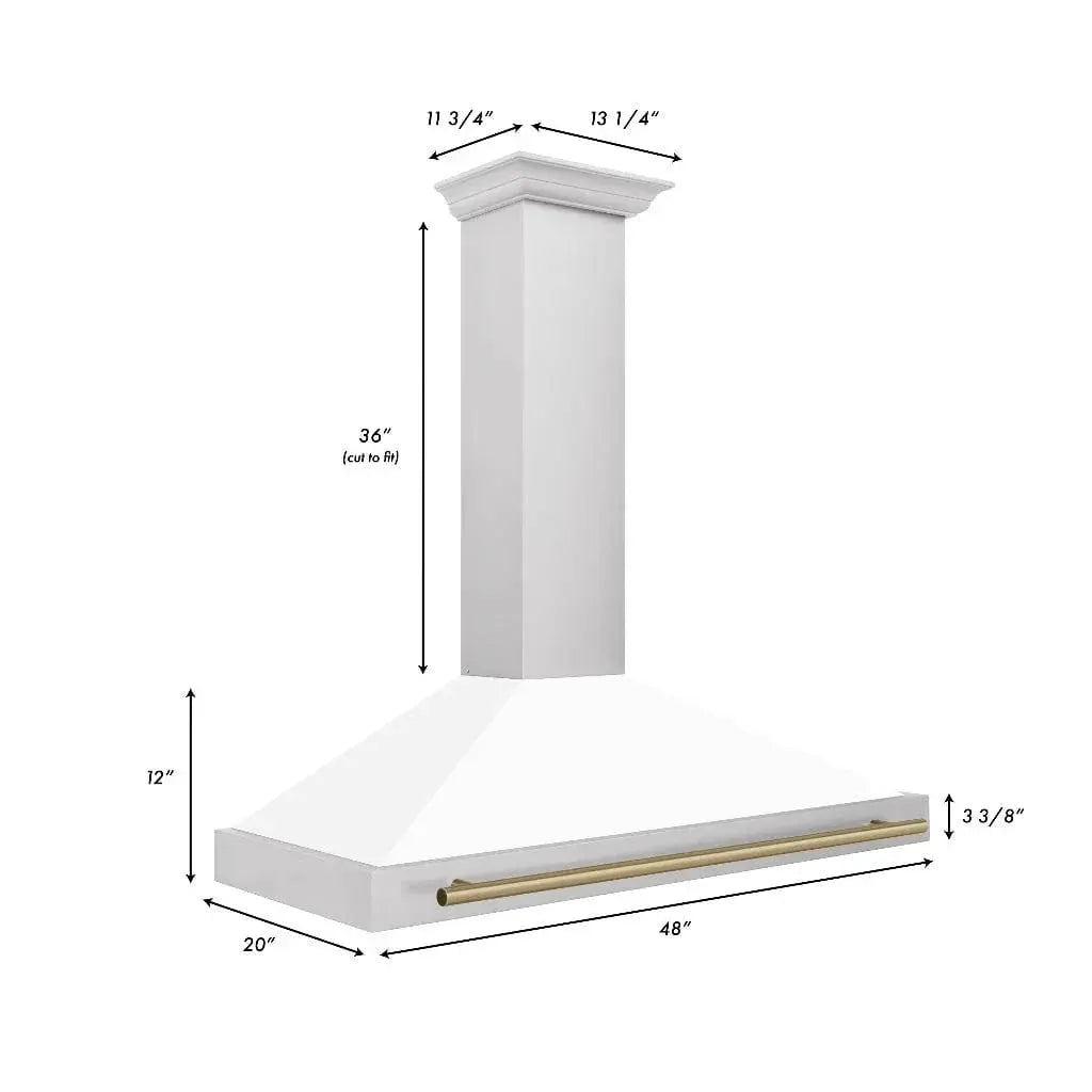 ZLINE 48" Autograph Stainless Wall Range Hood KB4STZ-WM48-CB by Farmhouse Kitchen and Bath