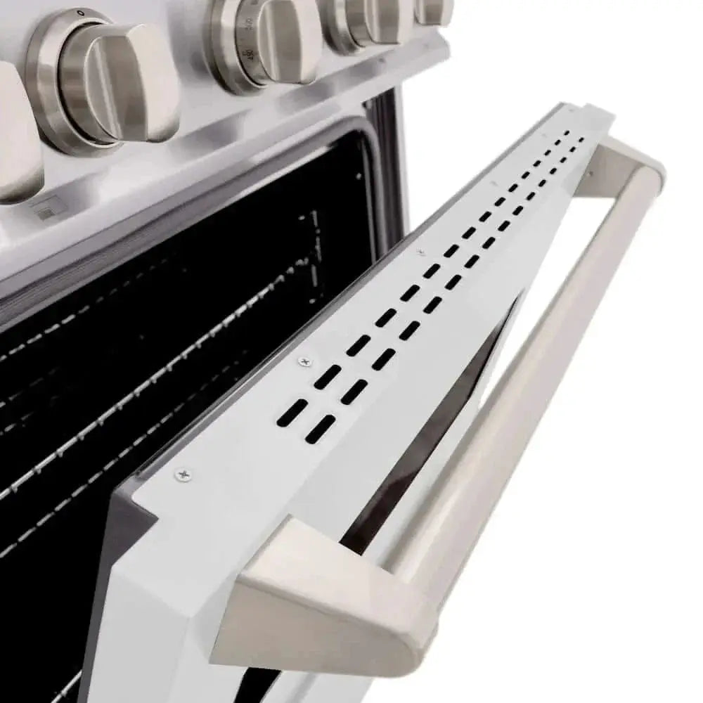 ZLINE 36"Classic Gas Range, Convection Gas Oven, Stainless Steel, White Matte Door CGR-WM-36 by Farmhouse Kitchen and Bath