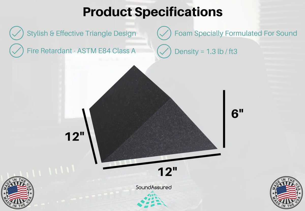 6 Inch Thick Triangle Shape Foam Panels - 12x12x6", photo 2 of 11