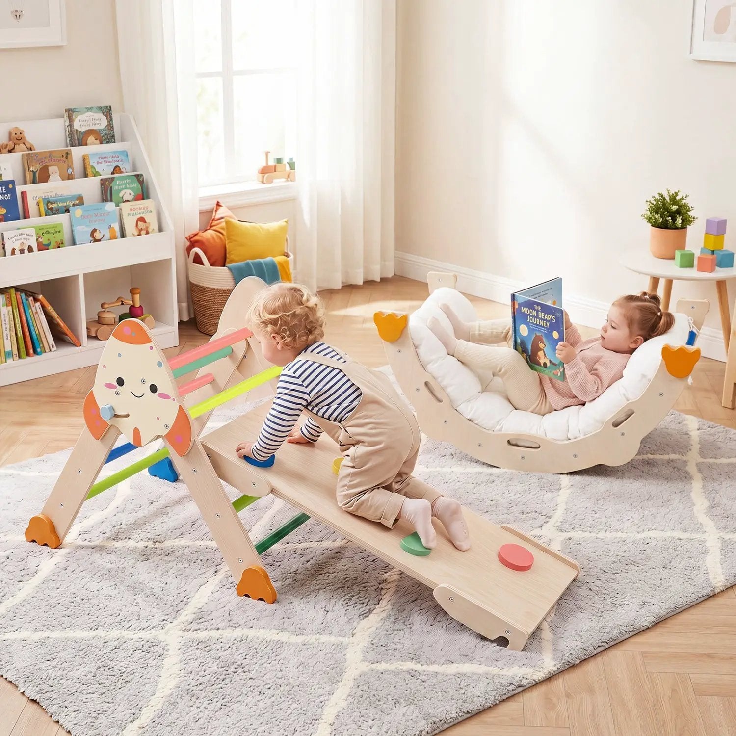 8-in-1 Foldable Climbing Set for Toddlers with Rocket Theme by DirectDeals