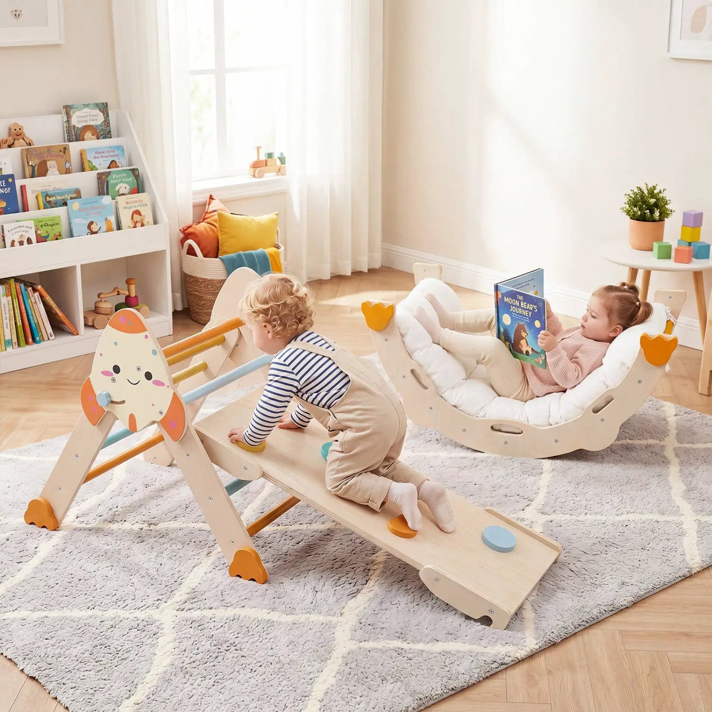 8-in-1 Foldable Climbing Set for Toddlers with Rocket Theme by DirectDeals