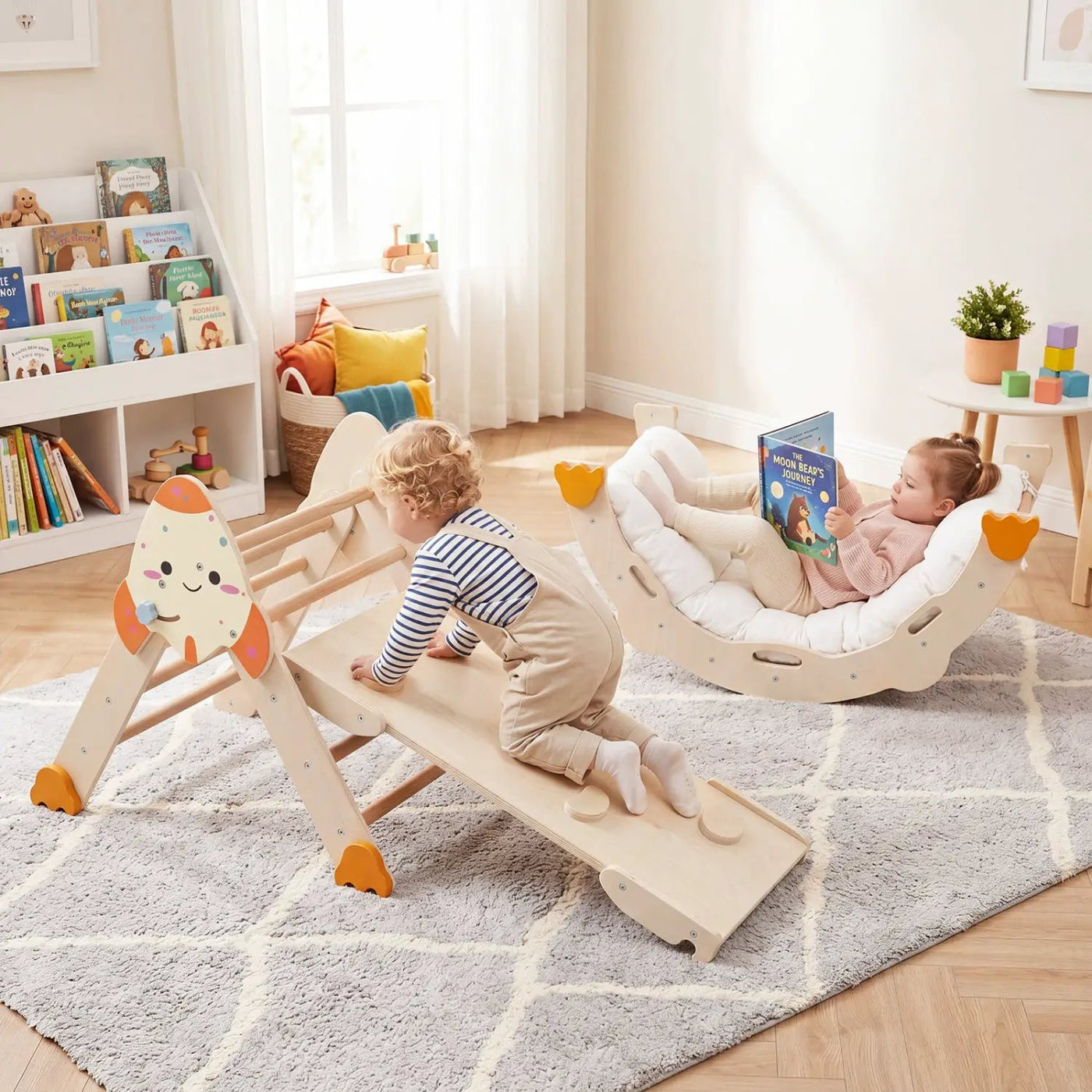 8-in-1 Foldable Climbing Set for Toddlers with Rocket Theme by DirectDeals