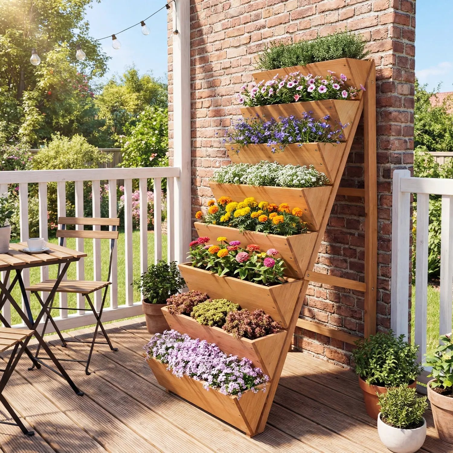 8-tier Vertical Raised Garden Bed Wood Elevated Planter Box with Legs by DirectDeals