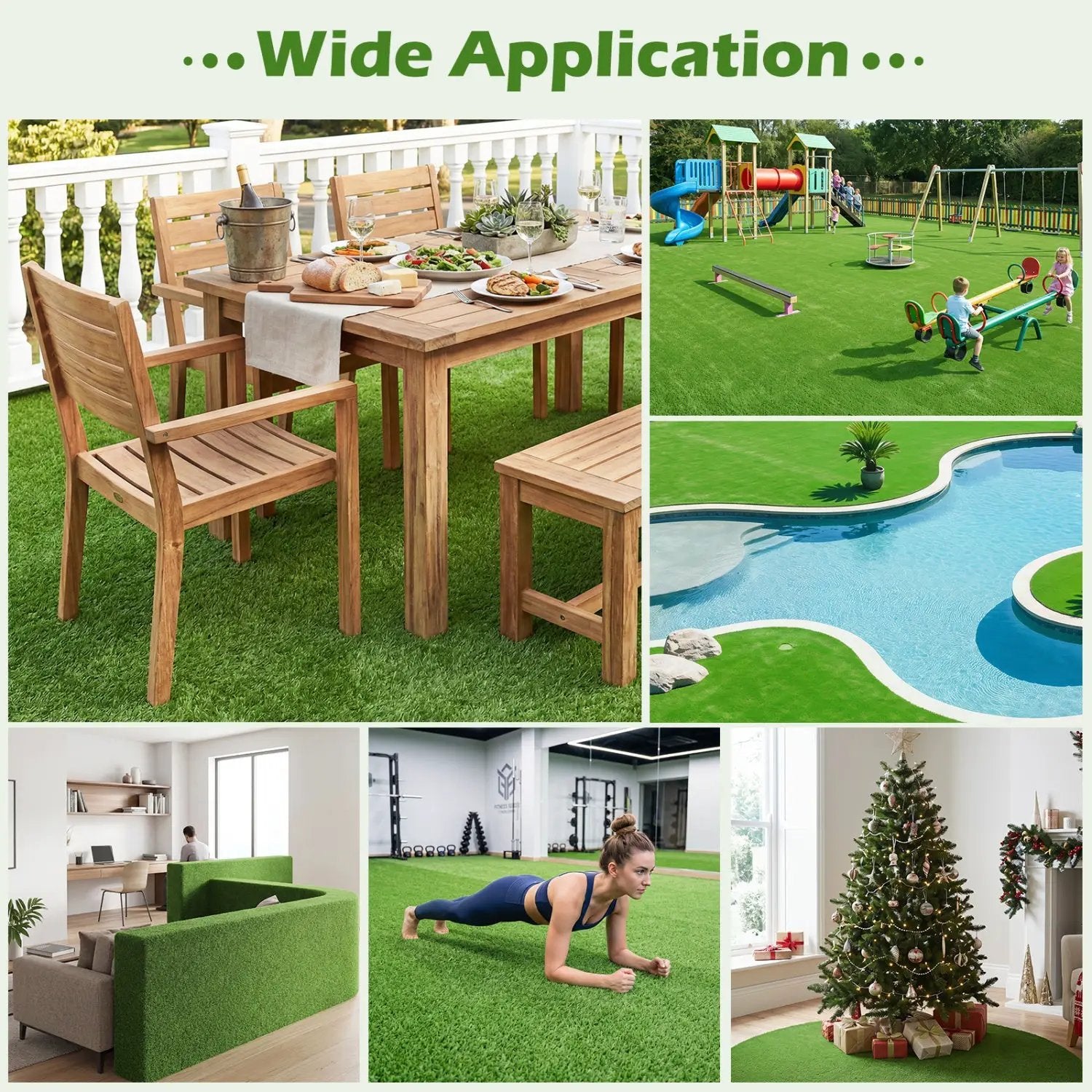 Artificial Turf Rug with 0.3 Inch Pile Height by DirectDeals