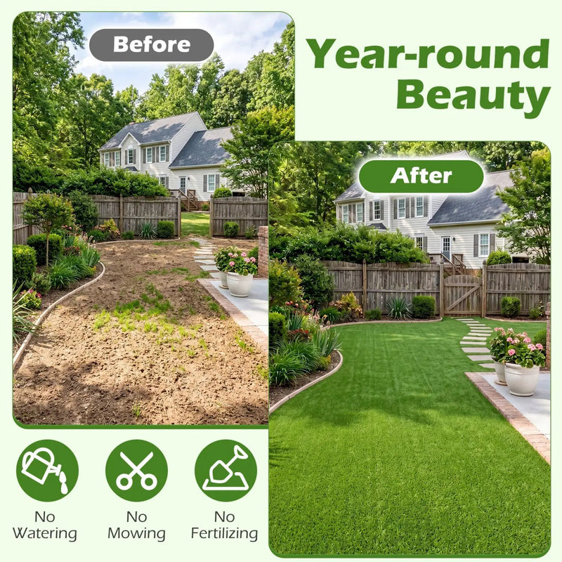 Artificial Turf Rug with 0.3 Inch Pile Height by DirectDeals