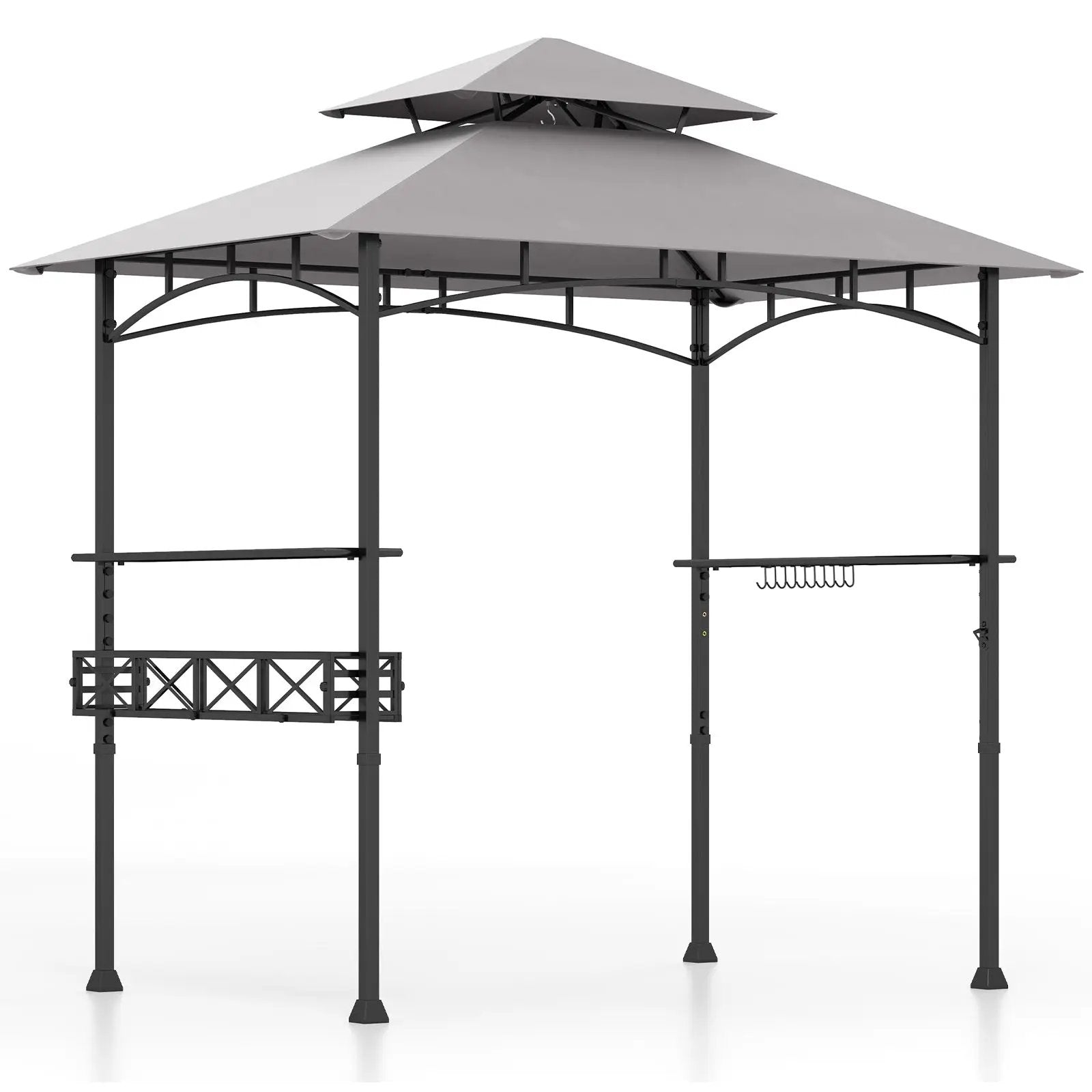 8 x 5 Feet Outdoor Grill Gazebo with 2 Side Shelves and 10 Hooks by DirectDeals
