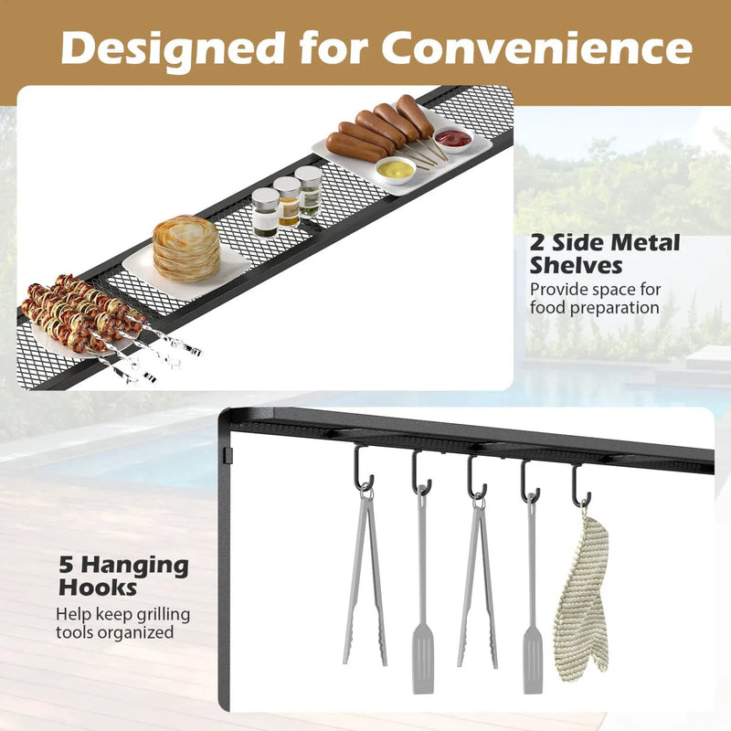 8 x 5 x 7 FT Grill Gazebo Outdoor BBQ Canopy with Metal Frame by DirectDeals