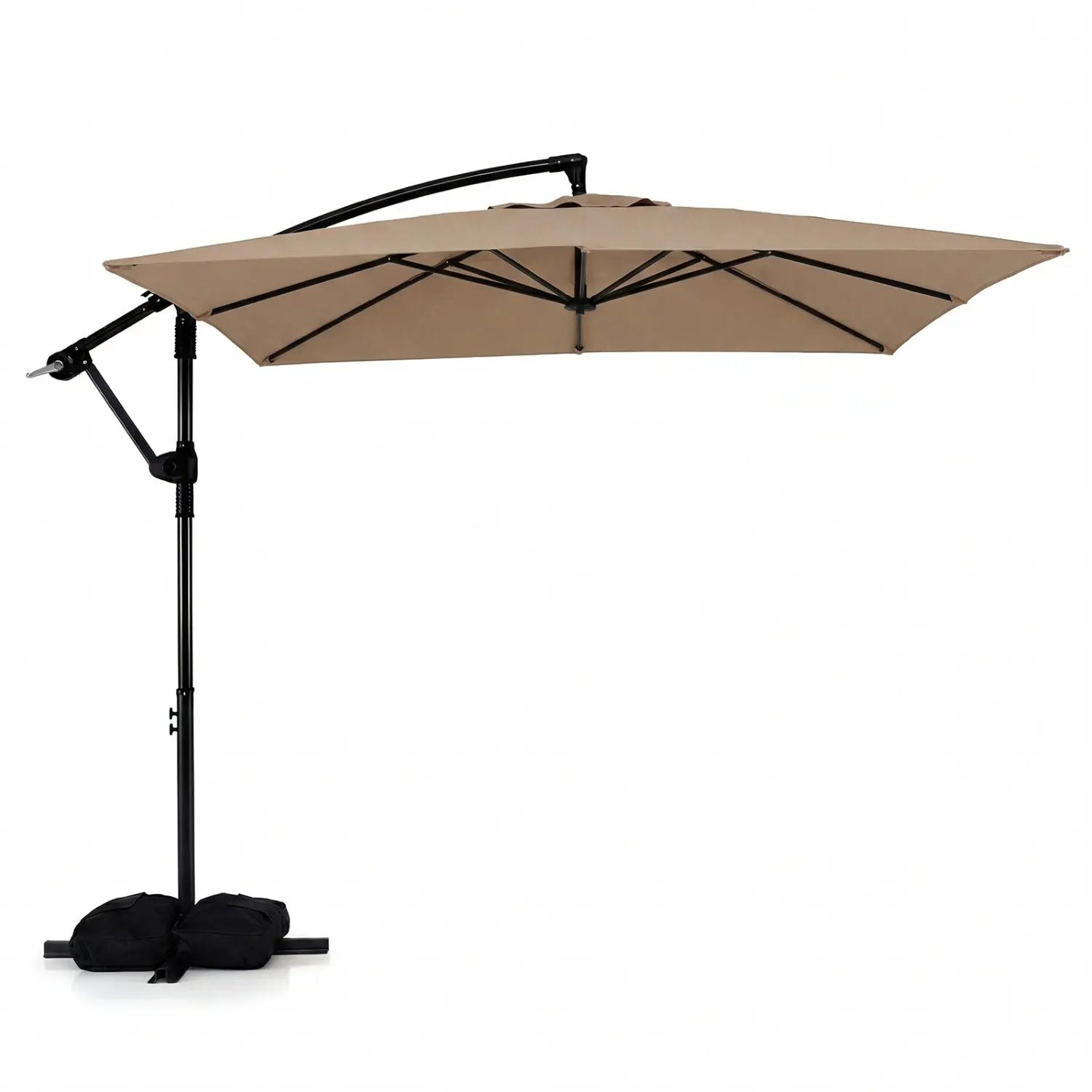 8 x 8 FT Offset Cantilever Patio Umbrella Square Hanging Outdoor Market Umbrella with 360¬∞ Rotation by DirectDeals