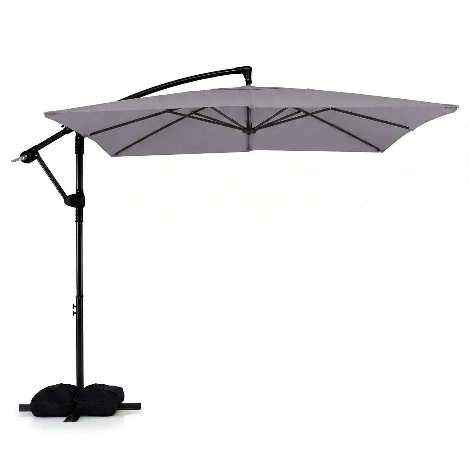 8 x 8 FT Offset Cantilever Patio Umbrella Square Hanging Outdoor Market Umbrella with 360¬∞ Rotation by DirectDeals