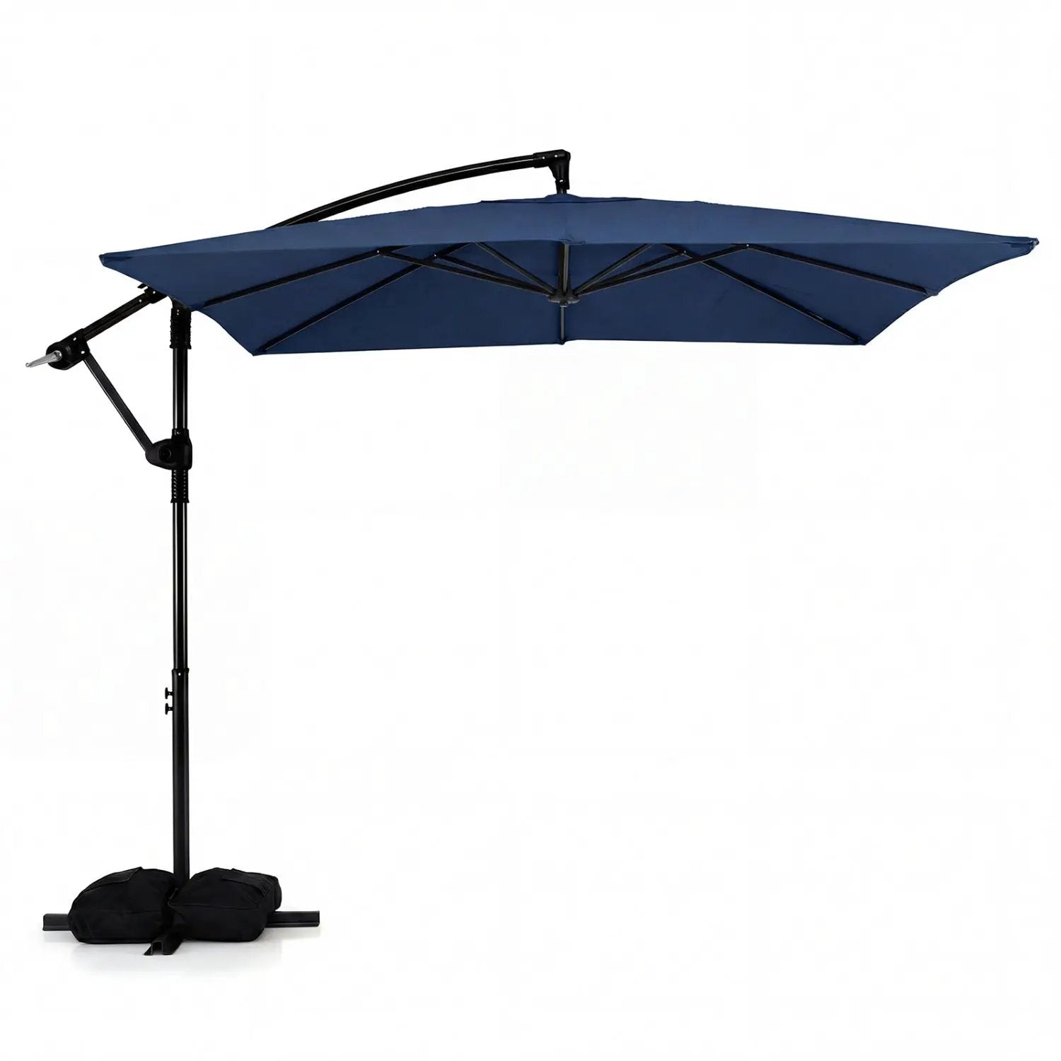 8 x 8 FT Offset Cantilever Patio Umbrella Square Hanging Outdoor Market Umbrella with 360¬∞ Rotation by DirectDeals