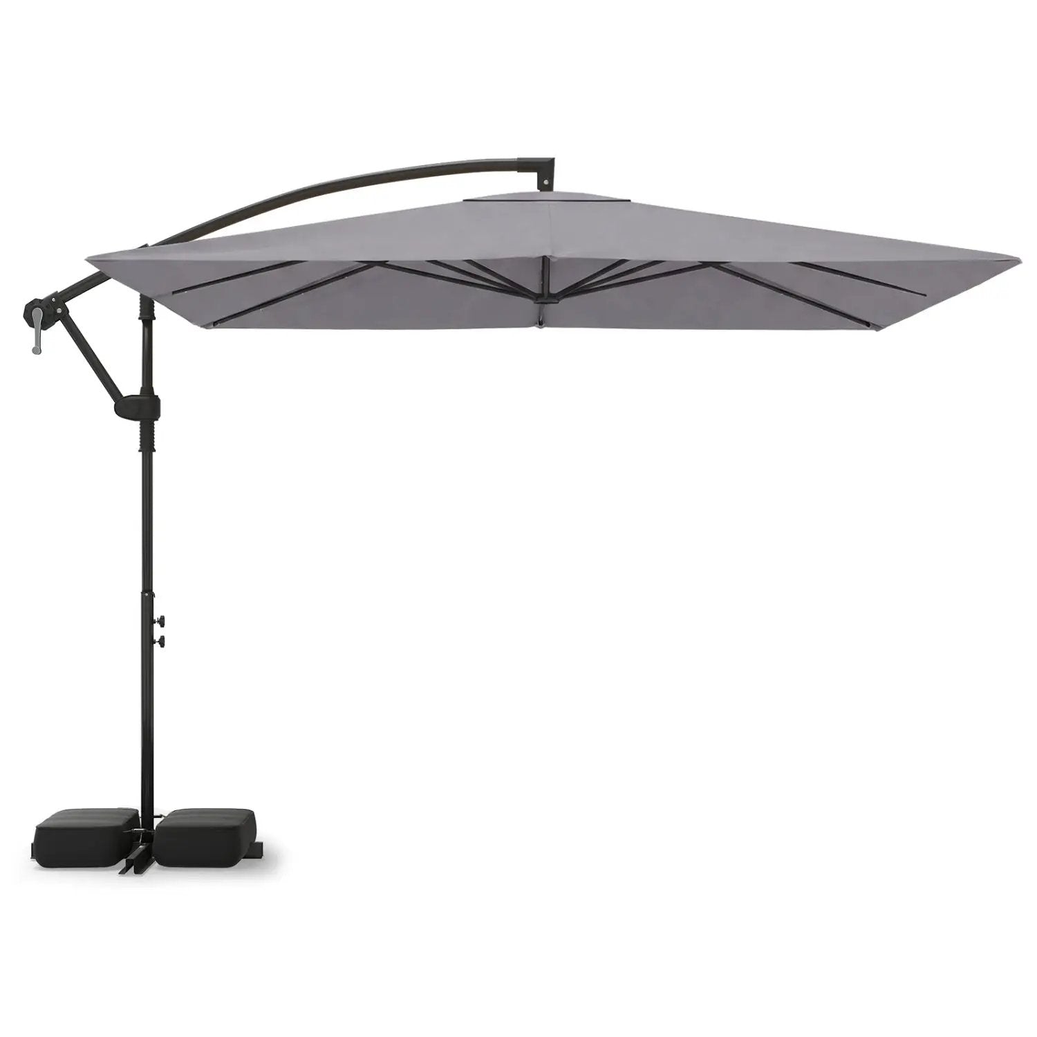 8 x 8 Square FT Solar LED Offset Cantilever Patio Umbrella with 360¬∞ Rotation by DirectDeals