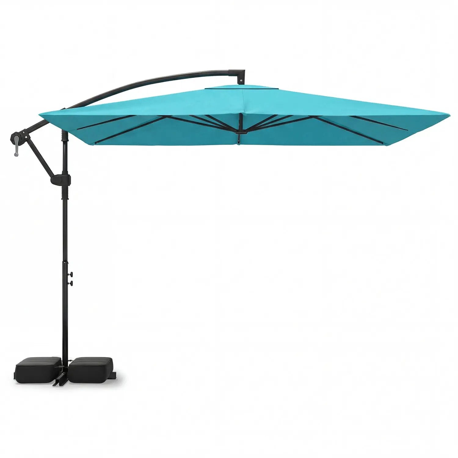 8 x 8 Square FT Solar LED Offset Cantilever Patio Umbrella with 360¬∞ Rotation by DirectDeals