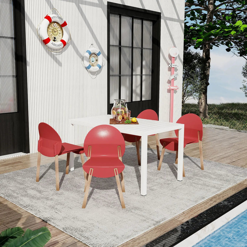 4 Piece Set Of Single Chairs With Long Table by Unique Piece Furniture