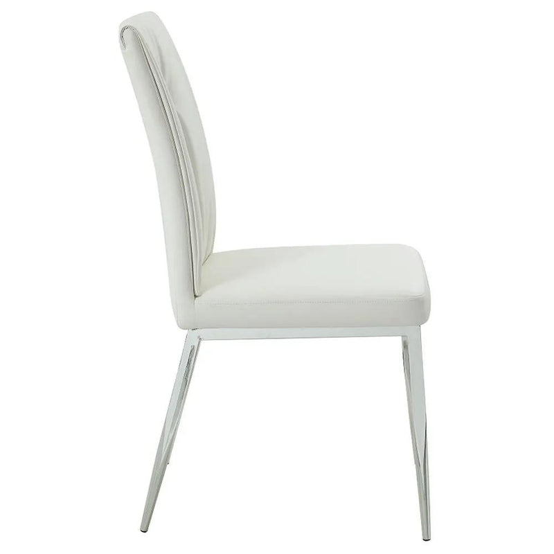 Kamaile - Side Chair (Set of 2) - Beige Synthetic Leather & Chrome by Unique Piece Furniture