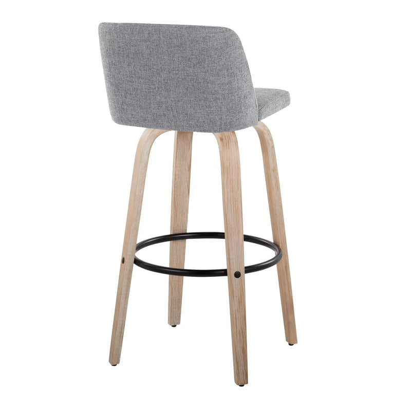Toriano - Mid-Century Modern Fixed Height BarStool With Round Footrest (Set of 2) by HouseOfZazla
