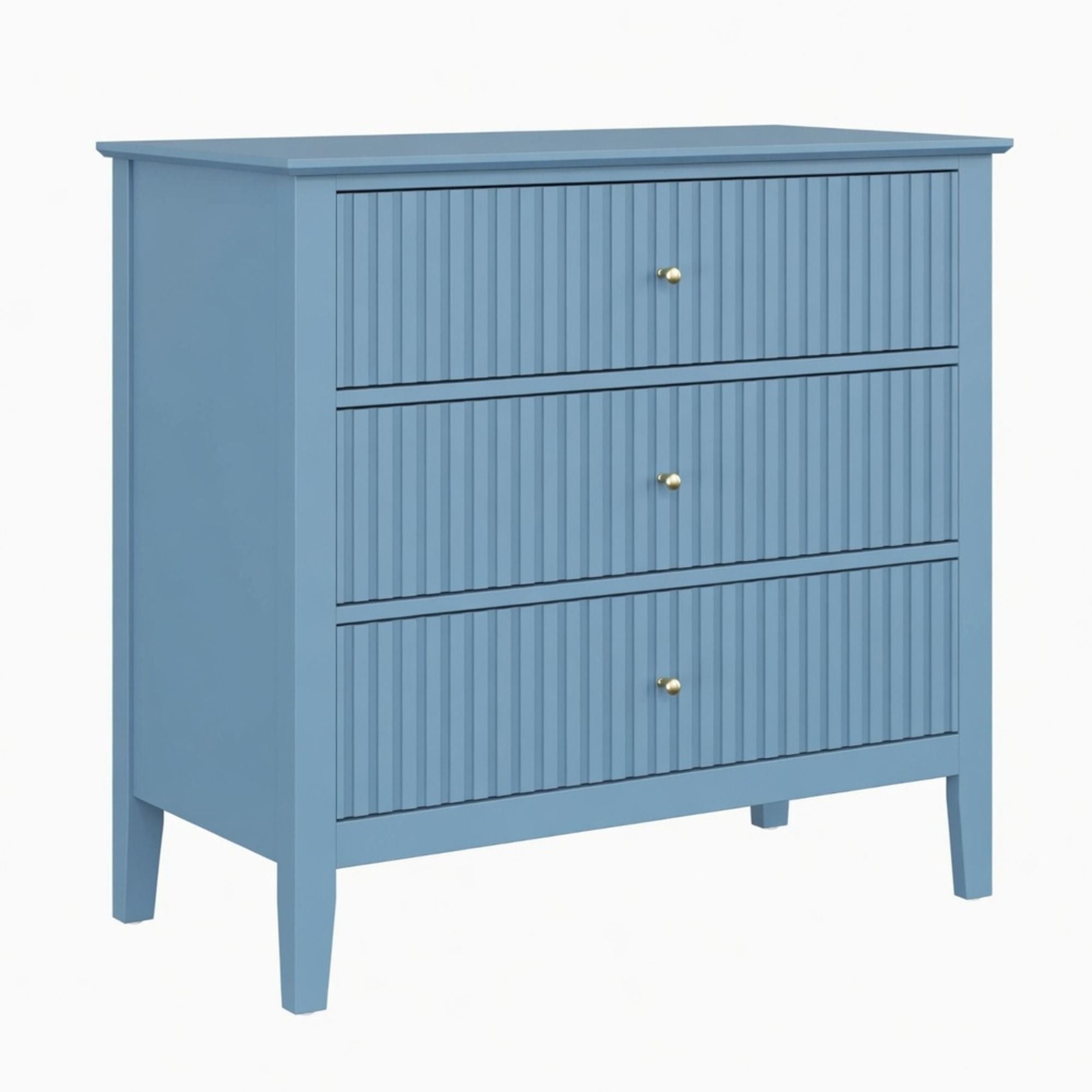 Fluted 3 Drawer Nightstand With Soft Close Slides by HouseOfZazla