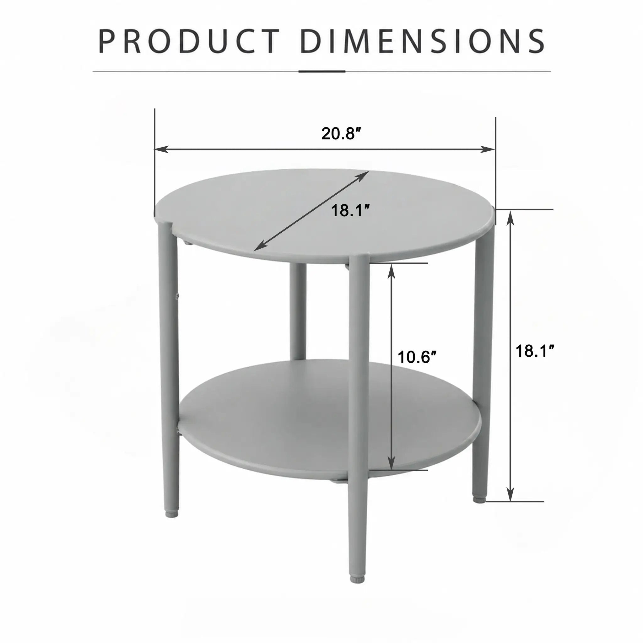 Metal Round Side Table - 2-Tier Outdoor End Table by HouseOfZazla