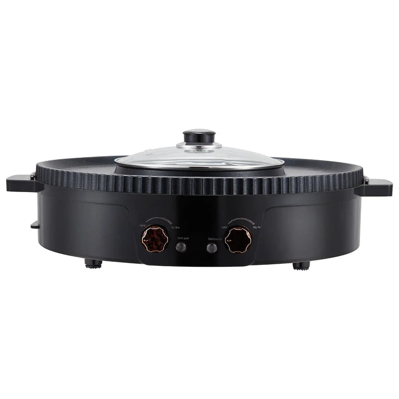 Hot Pot with Grill 1800W 2-in-1 Electric Smokeless Grill Hot Pot for 2-8 People by HouseOfZazla