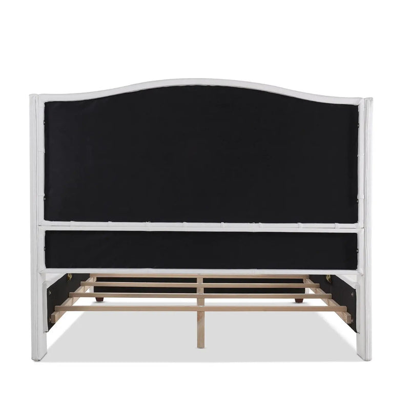 Marcella - Upholstered Shelter Headboard Bed Set by HouseOfZazla