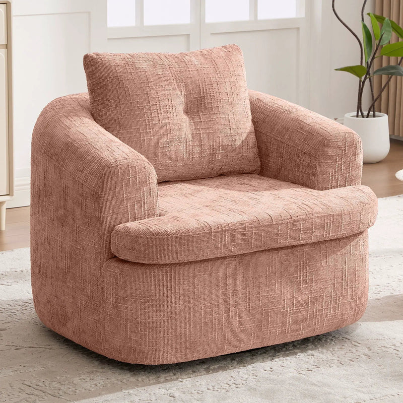 Modern Swivel Barrel Chair With Dual-Layer Cushion by HouseOfZazla