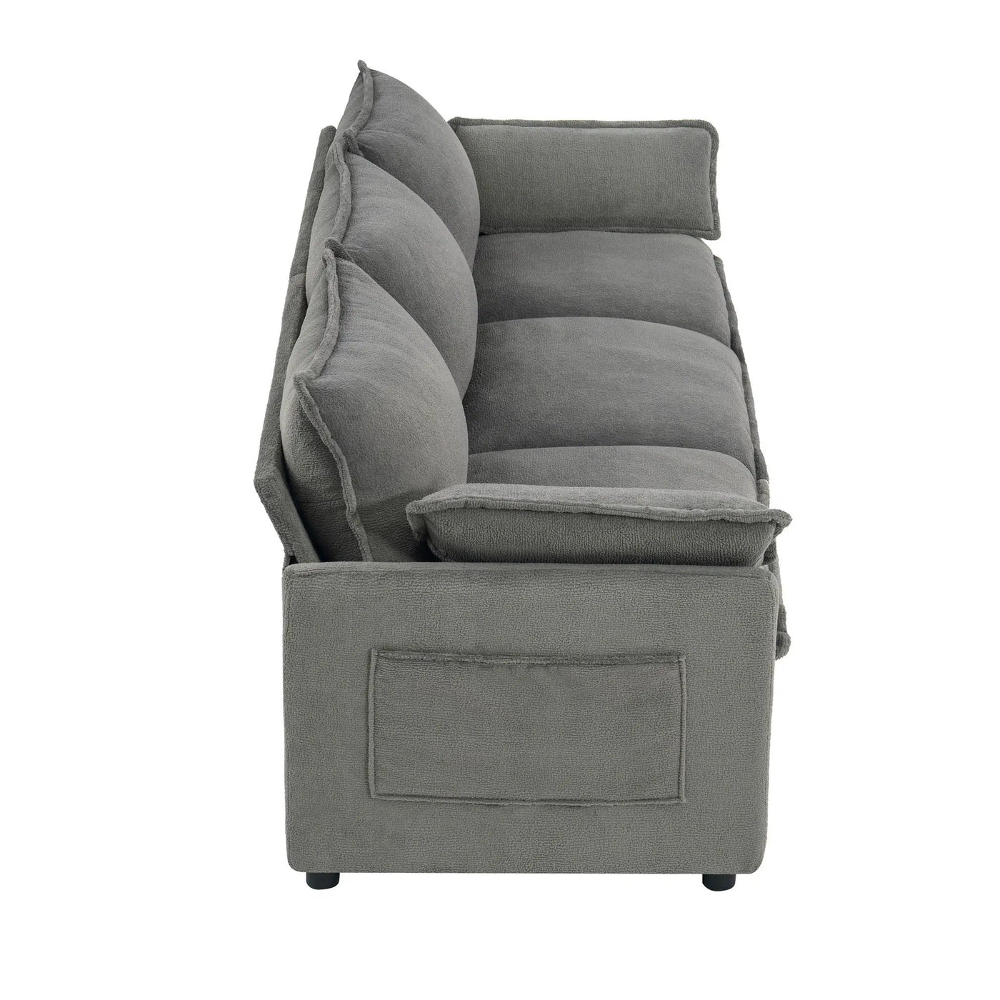 Modern 3 Seater Sofa With Side Storage Pockets For Living Room by HouseOfZazla