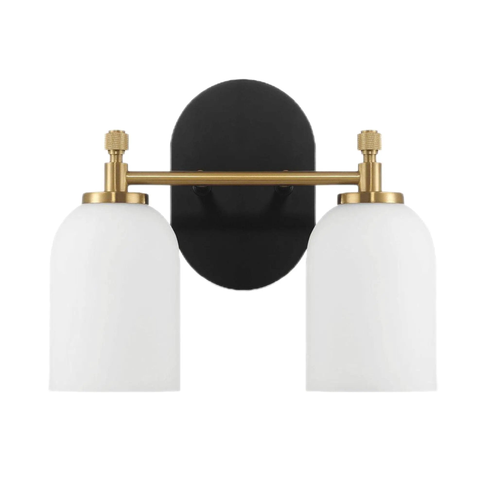 Vortex - 2 Lights Vanity In Style For Over Bathroom Mirror Wall Sconce - Black / Gold / White by HouseOfZazla