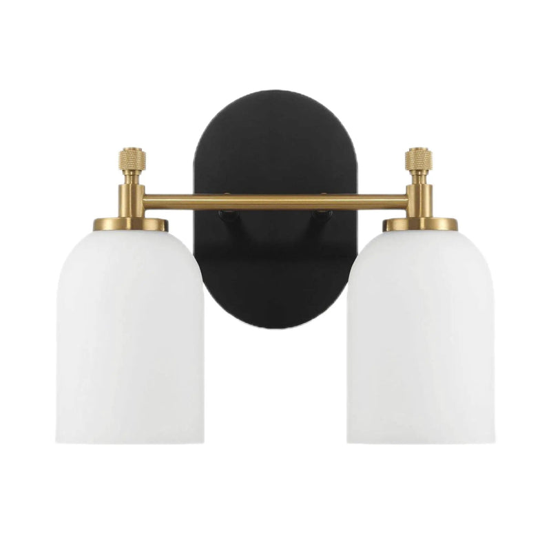 Vortex - 2 Lights Vanity In Style For Over Bathroom Mirror Wall Sconce - Black / Gold / White by Unique Piece Furniture
