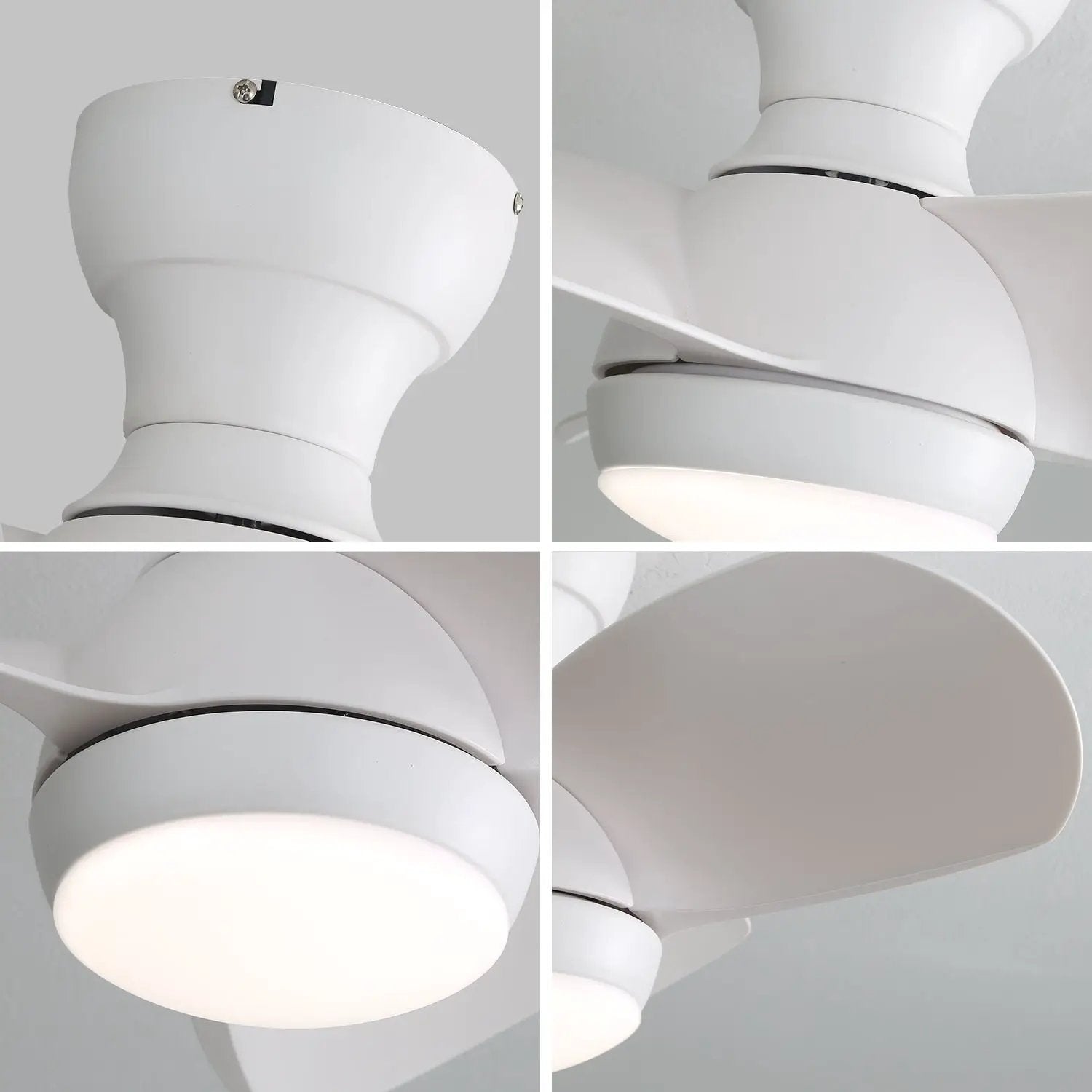 23" Bedroom Ceiling Fan With 3 Color Dimmable 3 ABS Blades Remote Control Dc Motor With 18W Led Light by HouseOfZazla