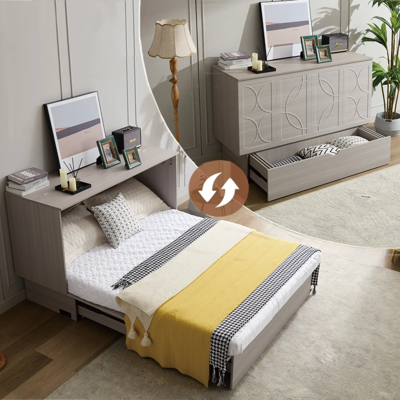 Cabinet Bed with Storage and Foam Mattress by HouseOfZazla