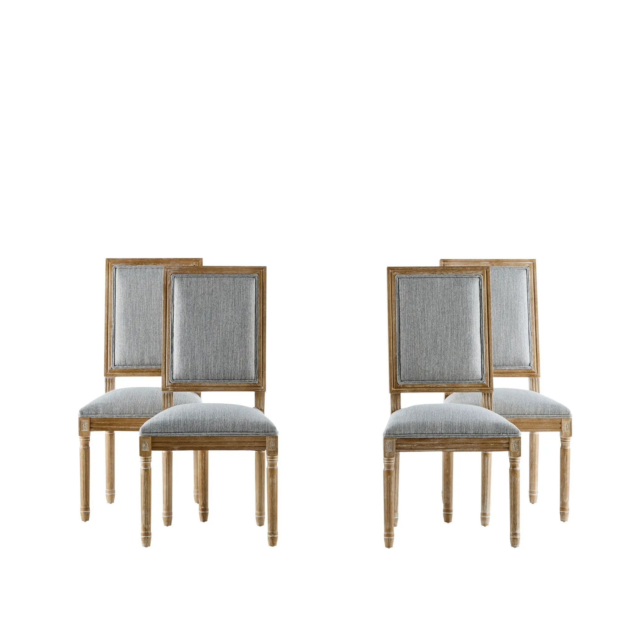 French Country Style Dining Chair With Upholstered Seating And Fluted Legs by HouseOfZazla