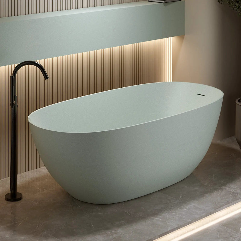 69'' Freestanding Bathtub Resin Stone Soaking Bathtub by HouseOfZazla