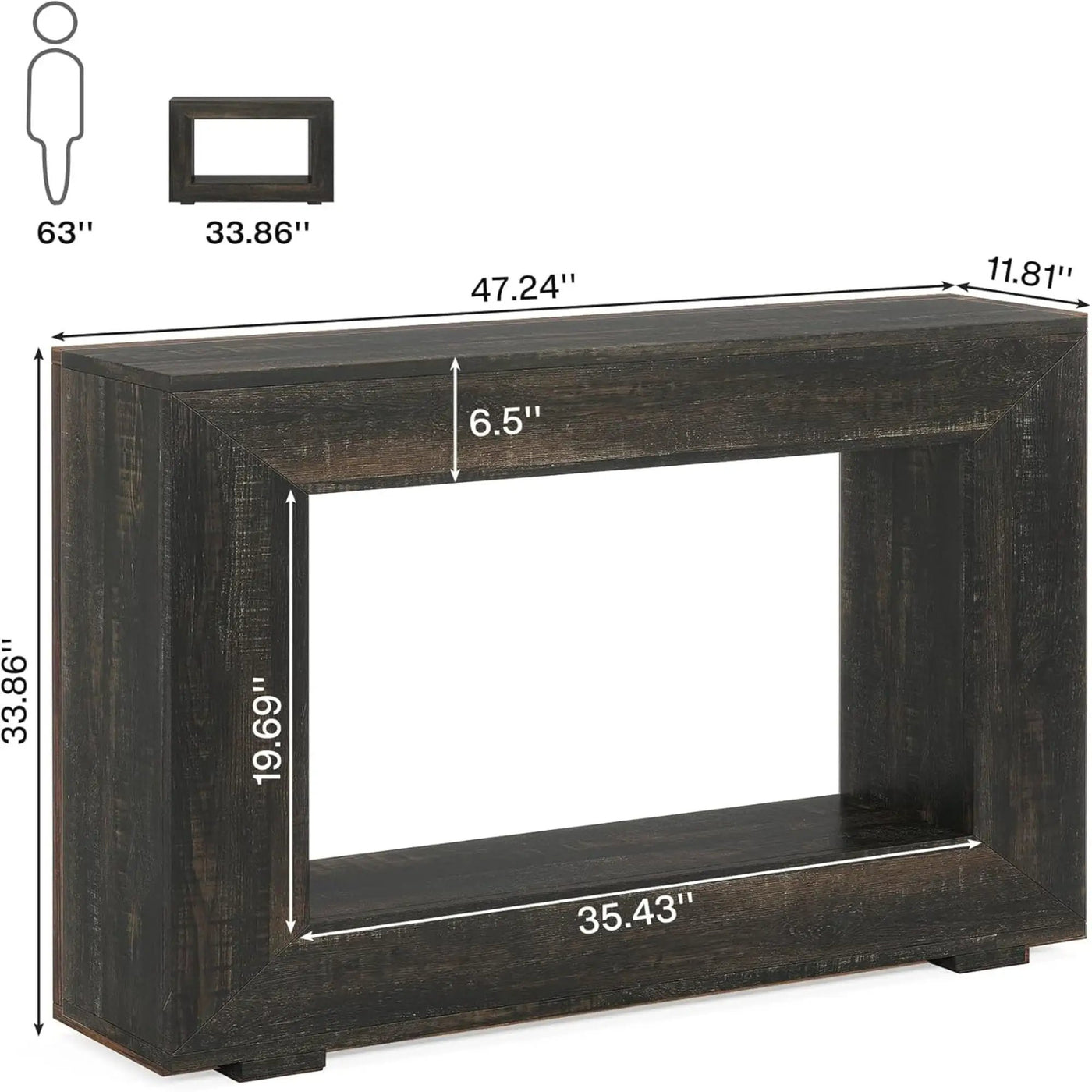 Narrow Entryway Storage Console Table With Open Shelf by HouseOfZazla