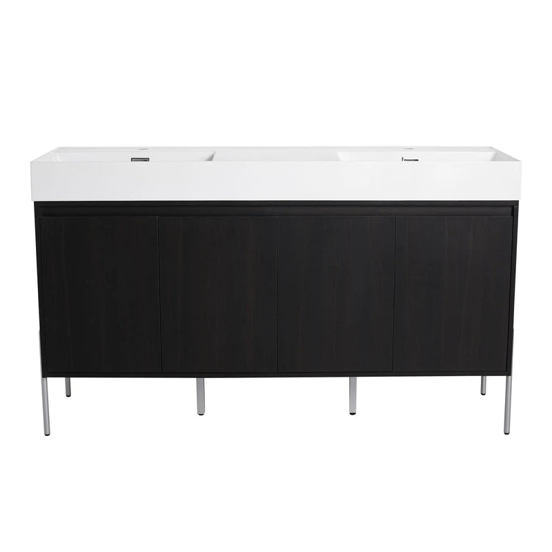 Freestanding Bathroom Vanity With Resin Sink And Storage Cabinet by HouseOfZazla