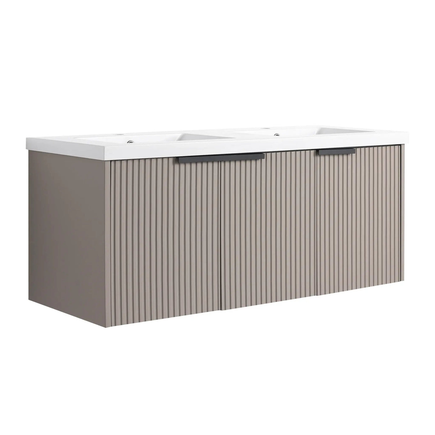 Contemporary Wall Mounted Bathroom Vanity With Resin Double Sink by Unique Piece Furniture