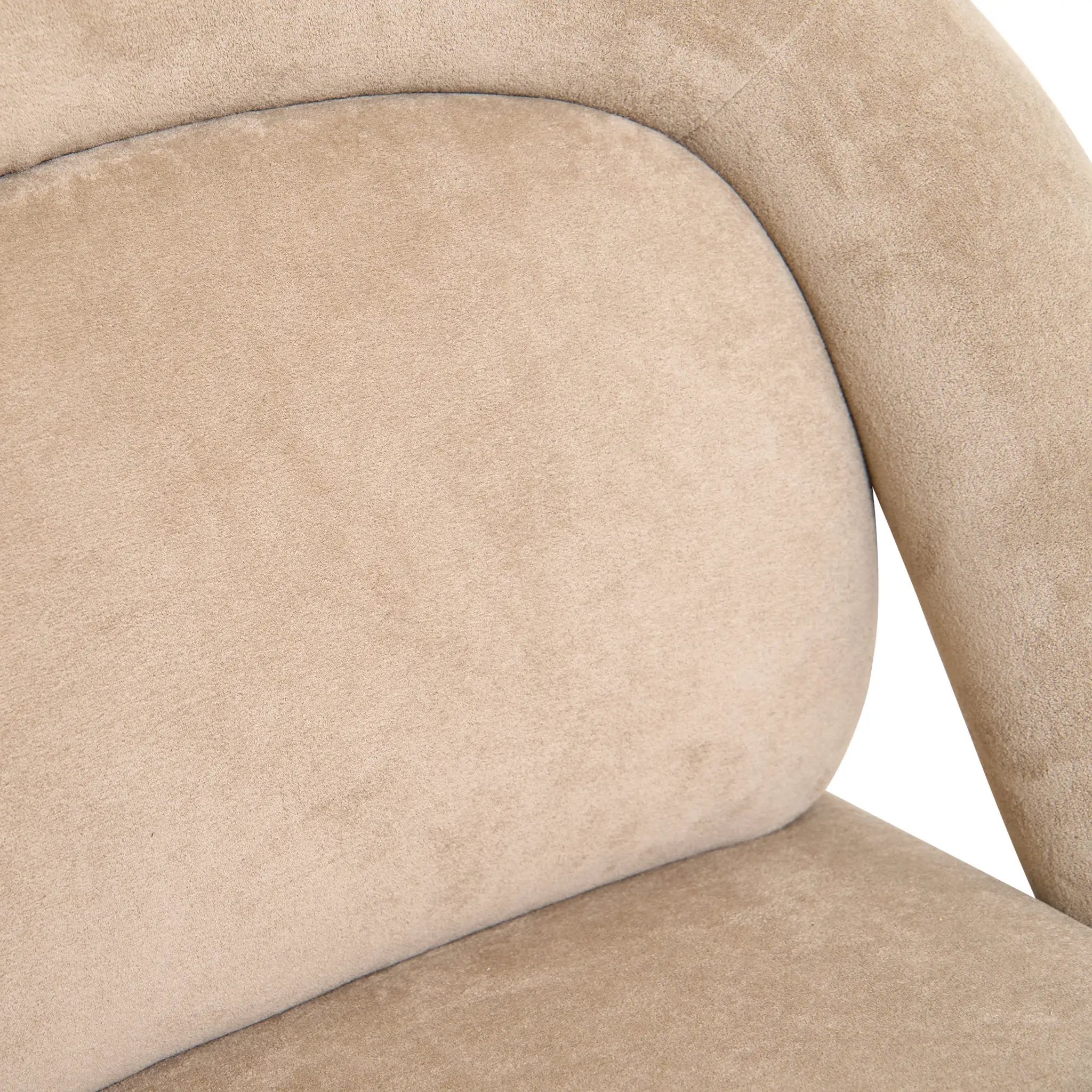 Stylish Dark Beige Velvet Lounge Chair by HouseOfZazla